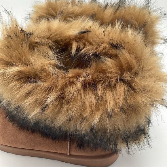 Mata Women's Black Faux Fur Winter Booties Size 9 Round Toe Flat - Picture 9 of 11